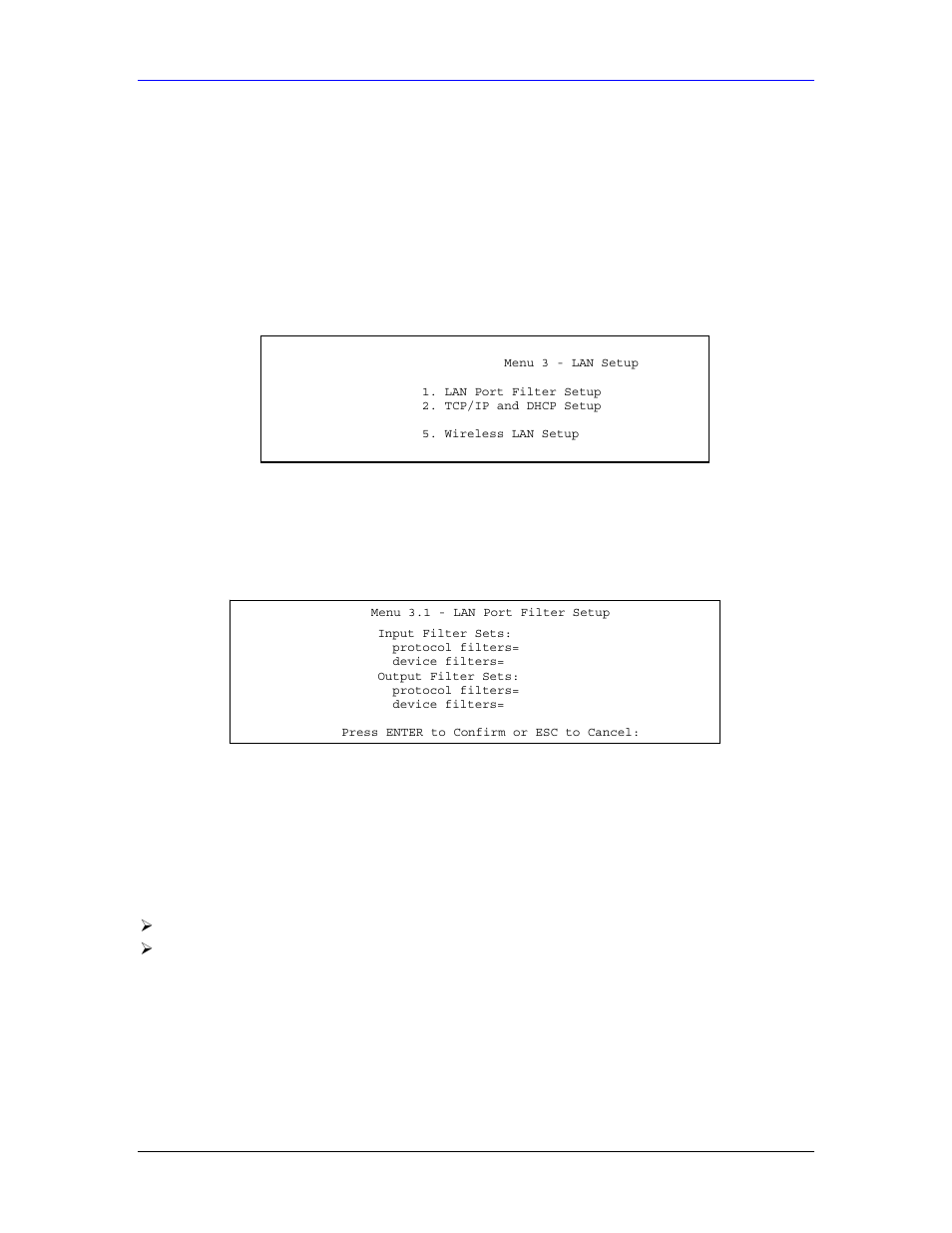 Chapter 20 - menu 3 lan setup, Chapter 20 menu 3 lan setup, 1 lan setup | 2 protocol dependent ethernet setup, 3 tcp/ip ethernet setup and dhcp | ZyXEL Communications Parental Control Gateway HS100/HS100W User Manual | Page 222 / 357