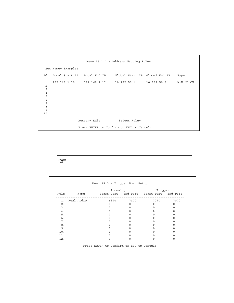 6 configuring trigger port forwarding | ZyXEL Communications Parental Control Gateway HS100/HS100W User Manual | Page 259 / 357