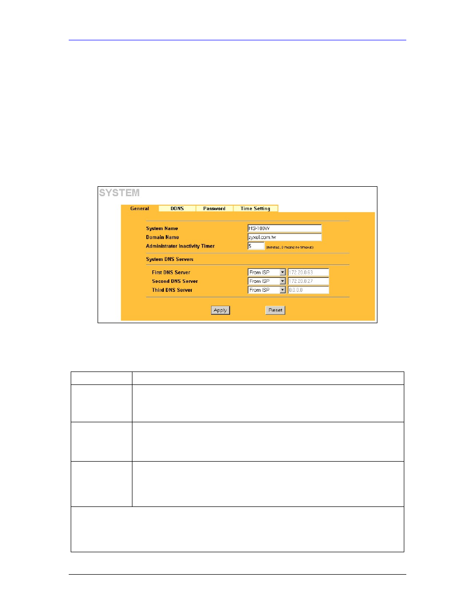 Chapter 4 - system screens, Chapter 4 system screens, 1 system overview | 2 configuring general setup | ZyXEL Communications Parental Control Gateway HS100/HS100W User Manual | Page 72 / 357