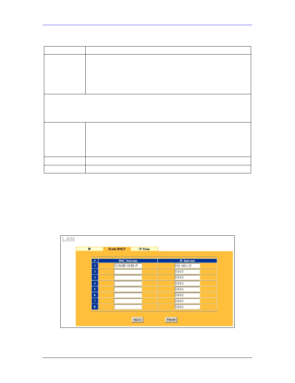 6 configuring static dhcp | ZyXEL Communications Parental Control Gateway HS100/HS100W User Manual | Page 83 / 357