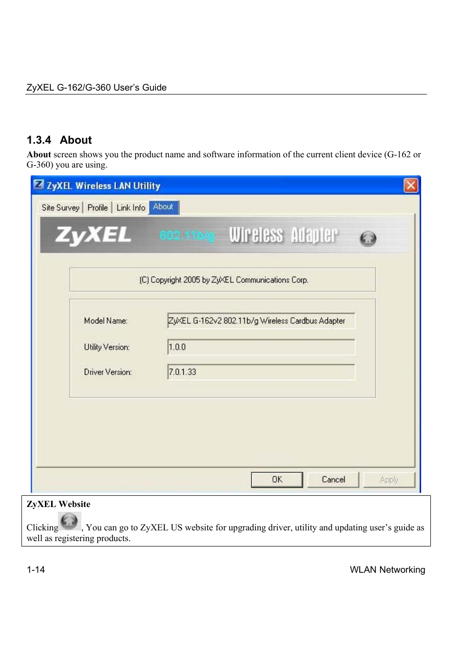 4 about | ZyXEL Communications G-360 User Manual | Page 24 / 72