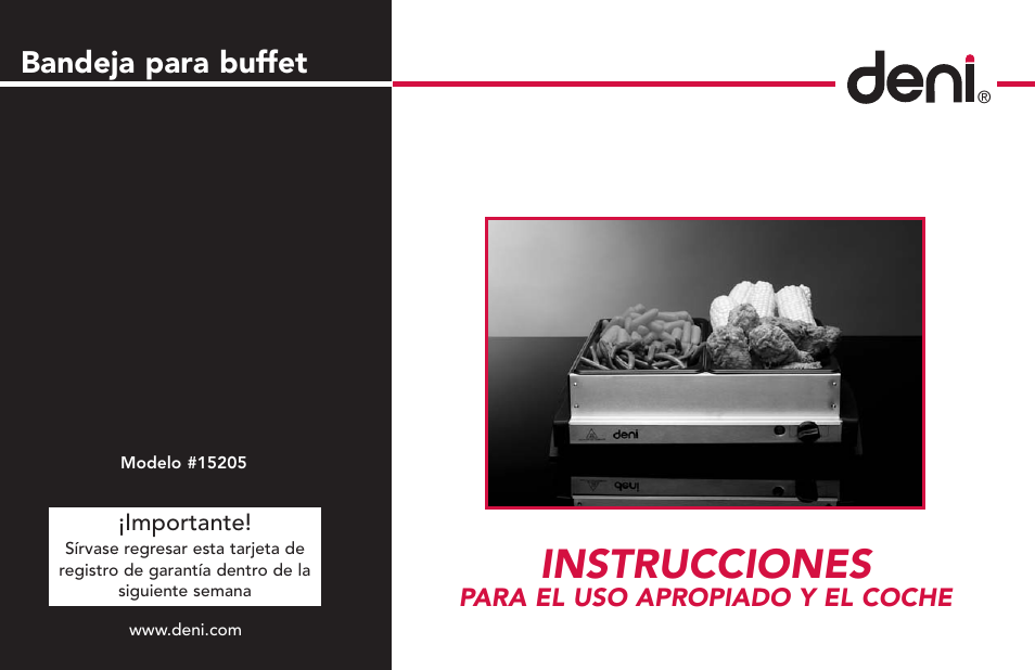 Instrucciones, Bandeja para buffet | ZyXEL Communications Buffet Server 15205 User Manual | Page 15 / 21