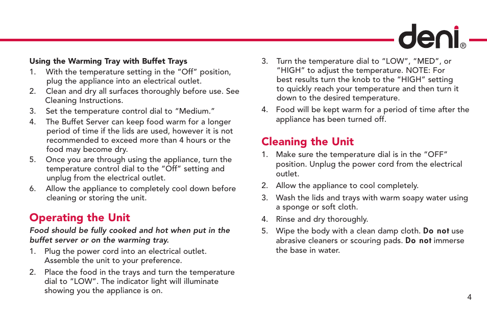Operating the unit, Cleaning the unit | ZyXEL Communications Buffet Server 15205 User Manual | Page 5 / 21