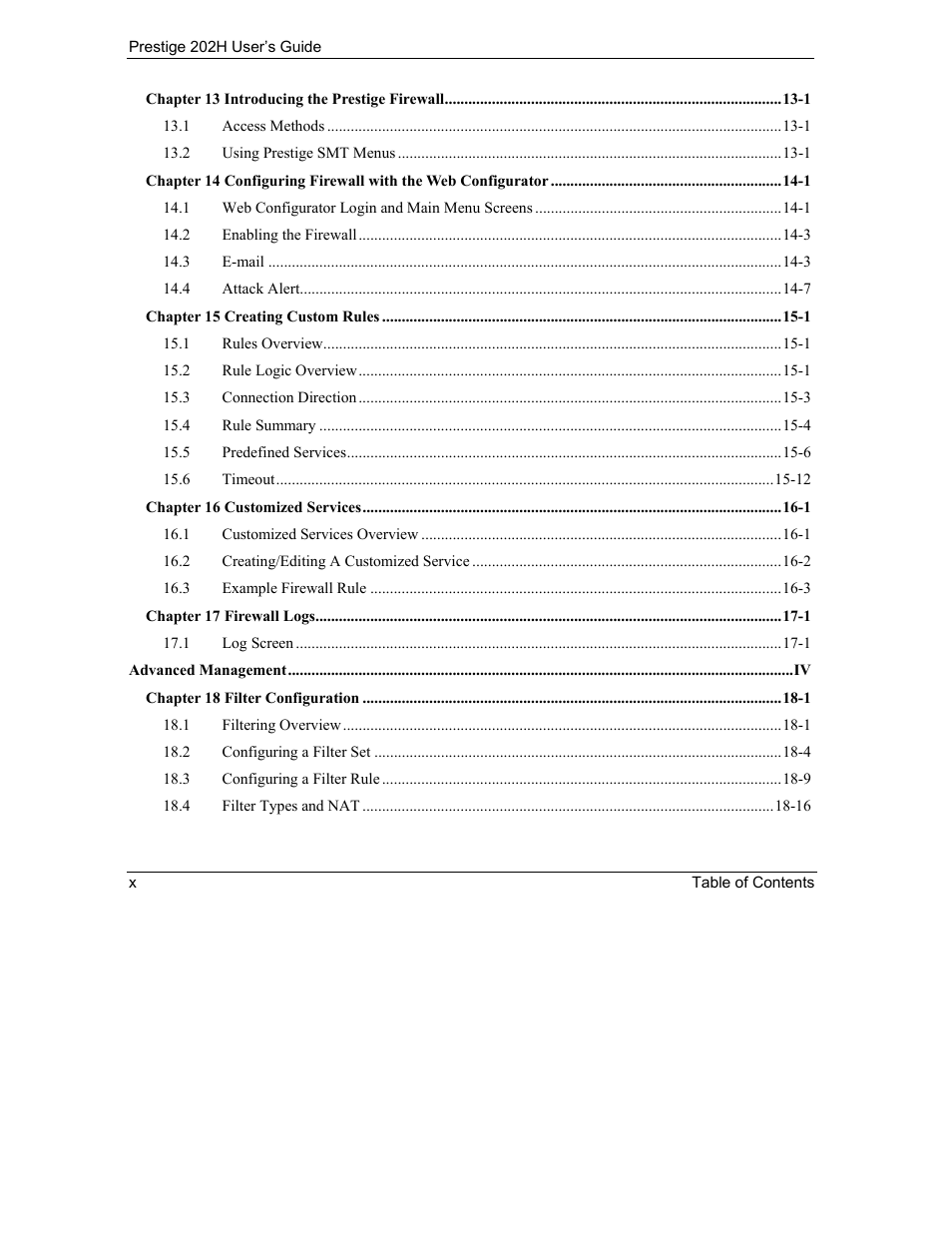 ZyXEL Communications 202H User Manual | Page 10 / 309