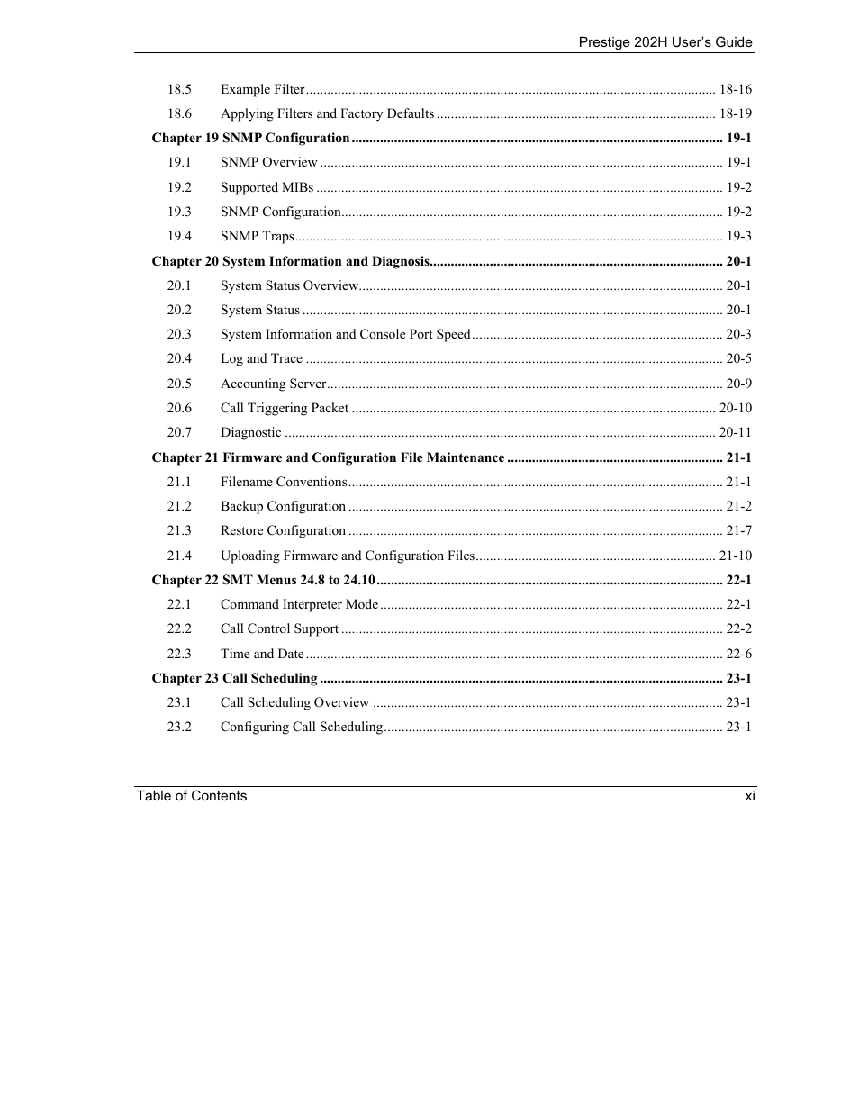 ZyXEL Communications 202H User Manual | Page 11 / 309