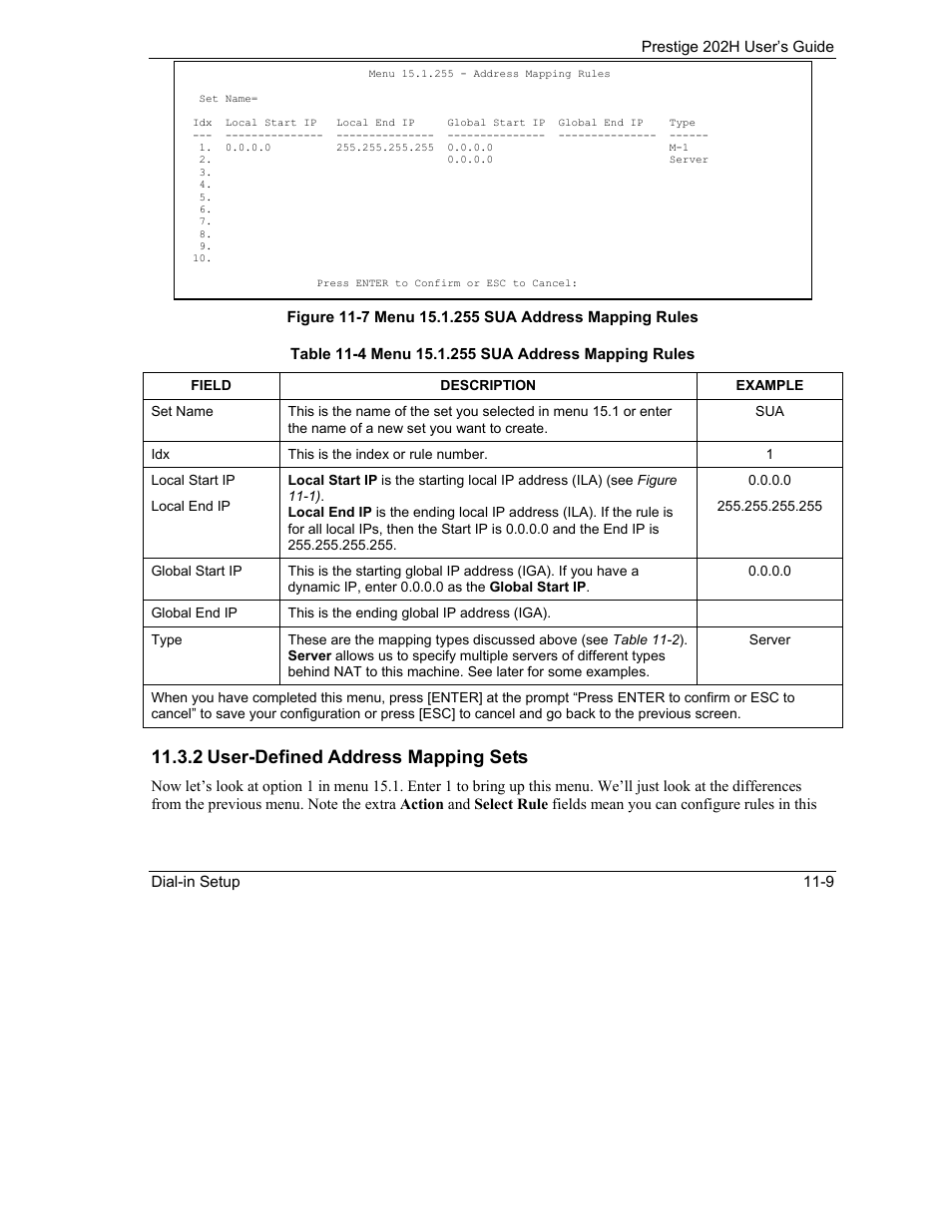 2 user-defined address mapping sets | ZyXEL Communications 202H User Manual | Page 115 / 309