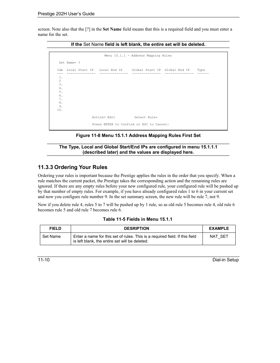 3 ordering your rules | ZyXEL Communications 202H User Manual | Page 116 / 309