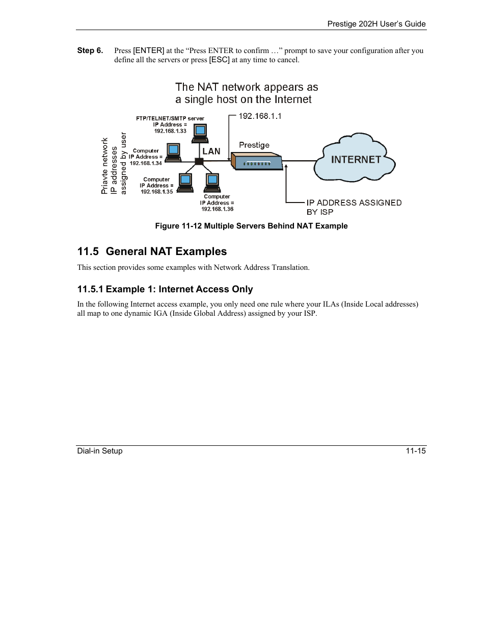 General nat examples, 5 general nat examples | ZyXEL Communications 202H User Manual | Page 121 / 309