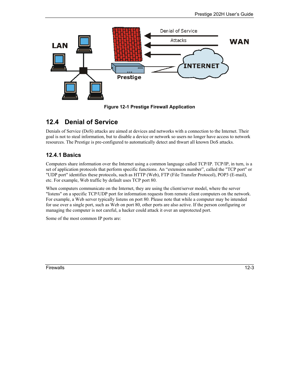 Denial of service, 4 denial of service | ZyXEL Communications 202H User Manual | Page 133 / 309