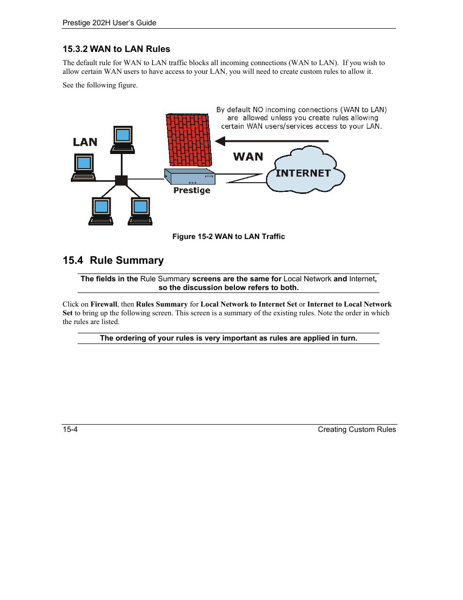 Rule summary, 4 rule summary | ZyXEL Communications 202H User Manual | Page 164 / 309