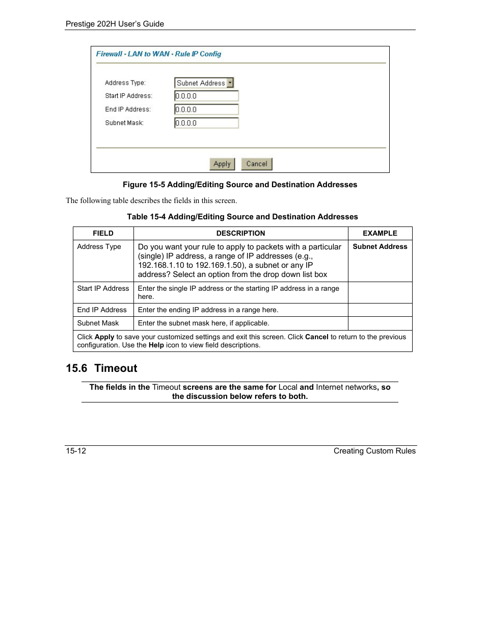Timeout, 6 timeout | ZyXEL Communications 202H User Manual | Page 172 / 309