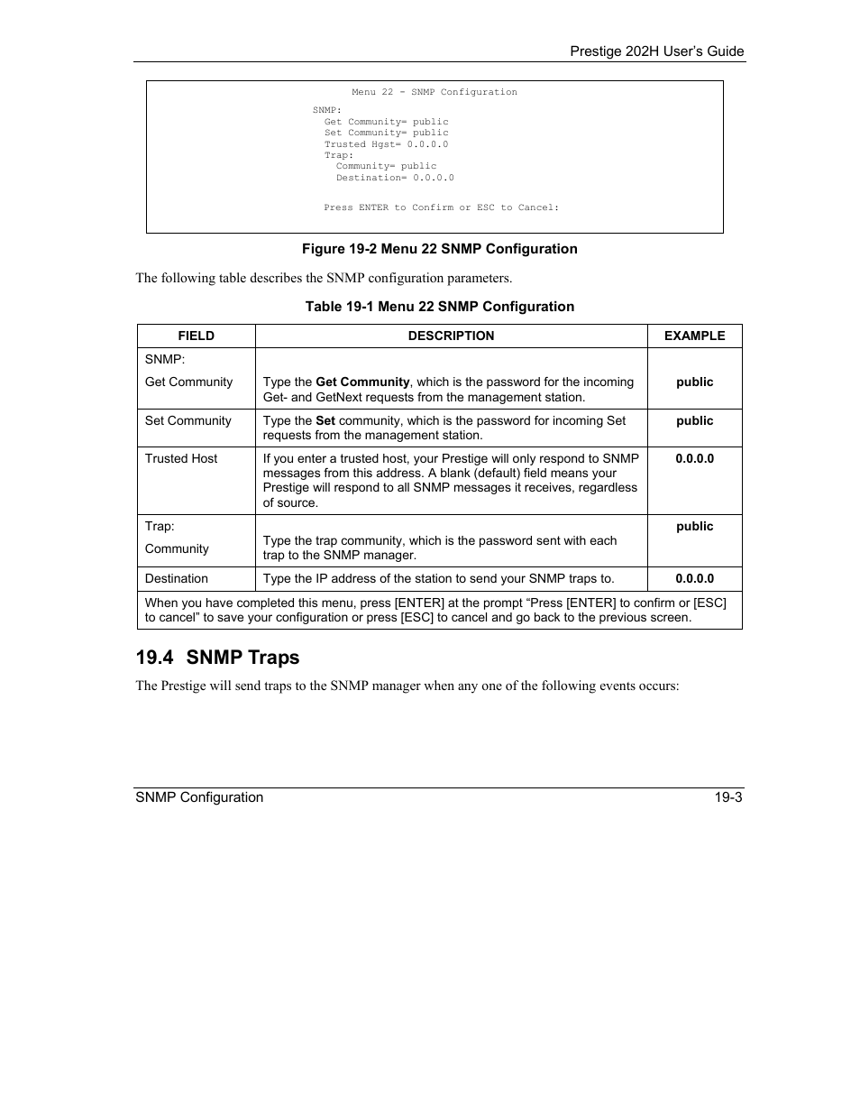Snmp traps, 4 snmp traps | ZyXEL Communications 202H User Manual | Page 209 / 309