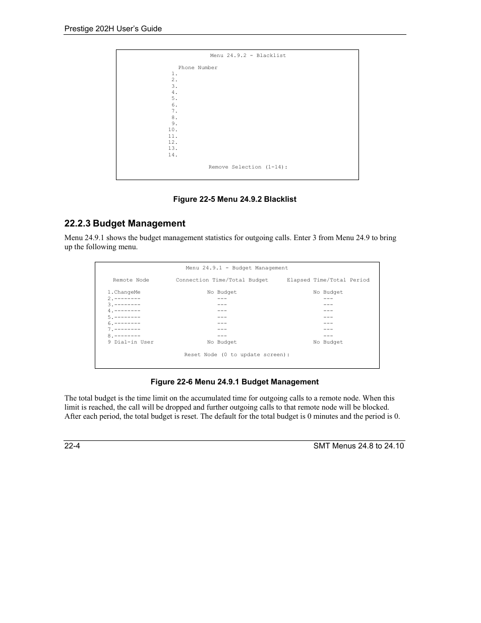 3 budget management | ZyXEL Communications 202H User Manual | Page 246 / 309