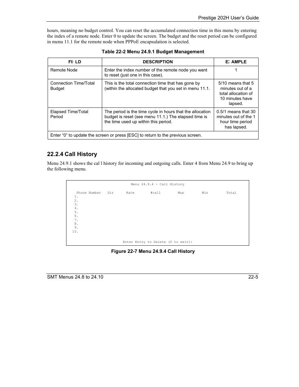 4 call history | ZyXEL Communications 202H User Manual | Page 247 / 309