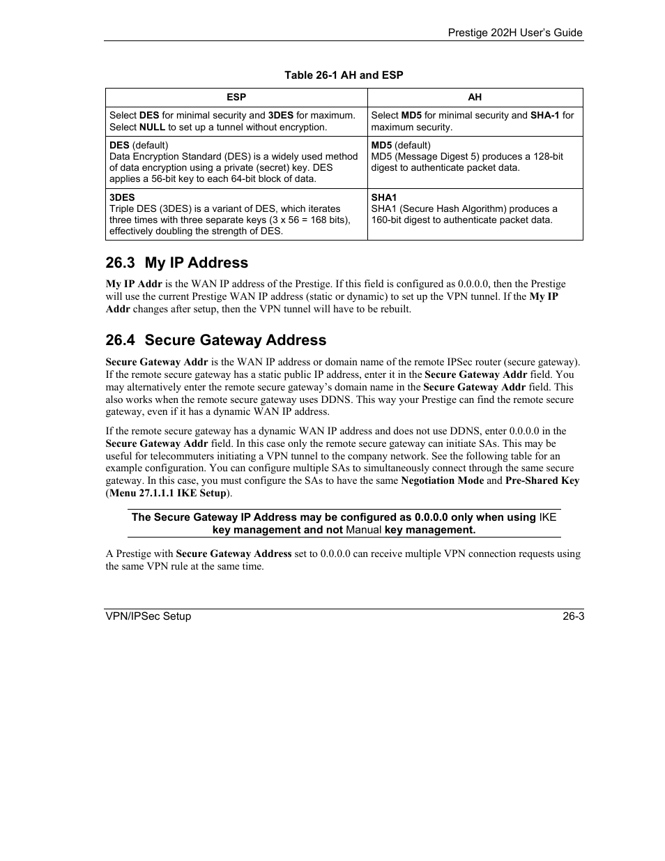 My ip address, Secure gateway address, 3 my ip address | 4 secure gateway address | ZyXEL Communications 202H User Manual | Page 267 / 309