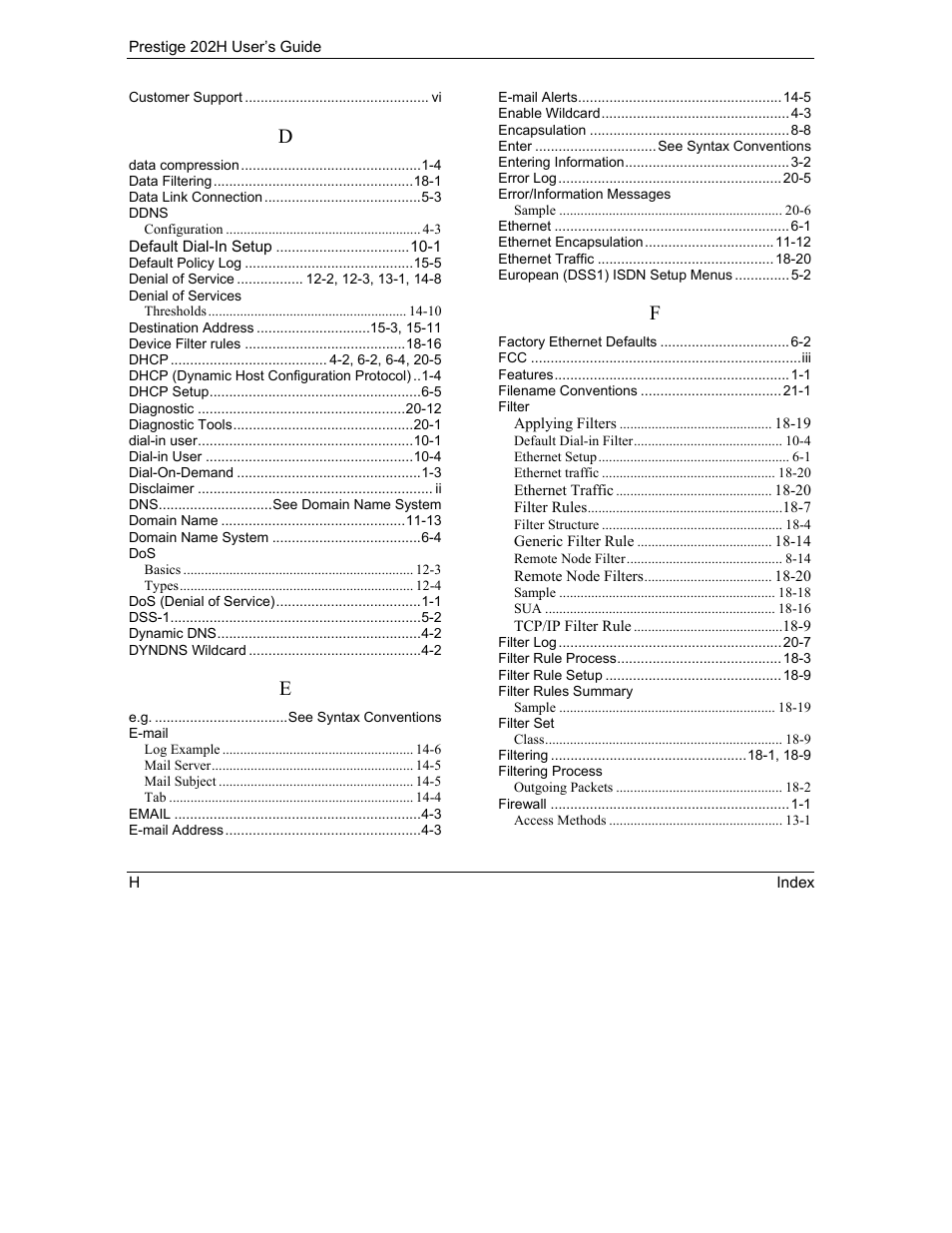 ZyXEL Communications 202H User Manual | Page 305 / 309