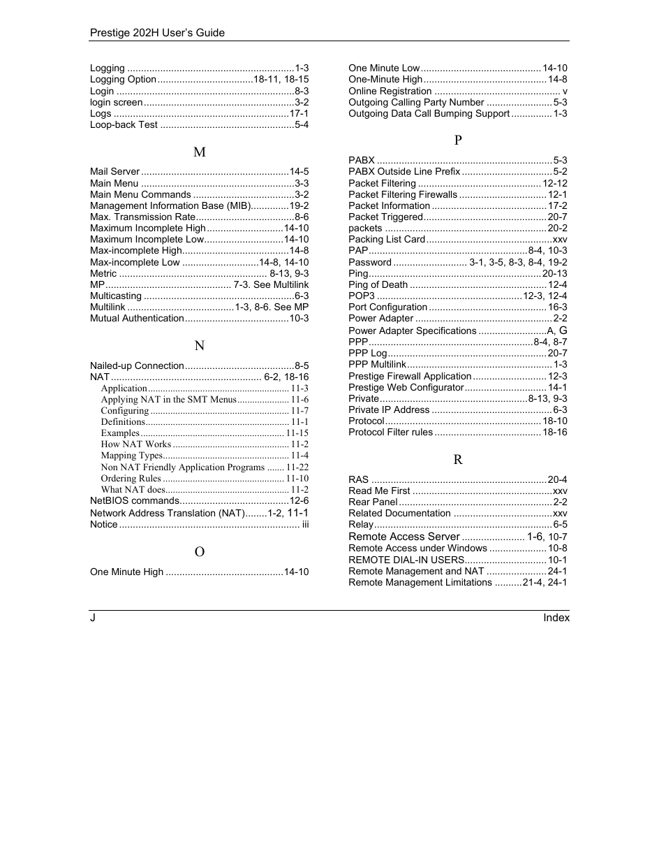ZyXEL Communications 202H User Manual | Page 307 / 309