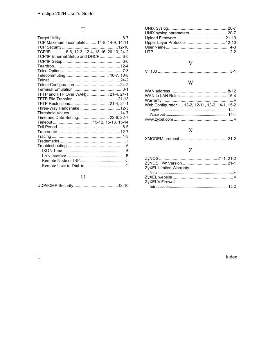 ZyXEL Communications 202H User Manual | Page 309 / 309