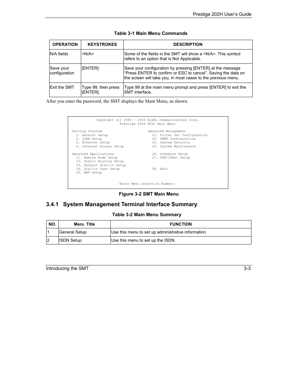 1 system management terminal interface summary | ZyXEL Communications 202H User Manual | Page 43 / 309