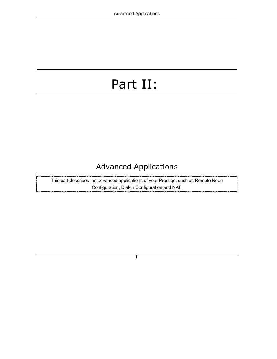 Part2.pdf, Advanced applications, Part ii | ZyXEL Communications 202H User Manual | Page 72 / 309