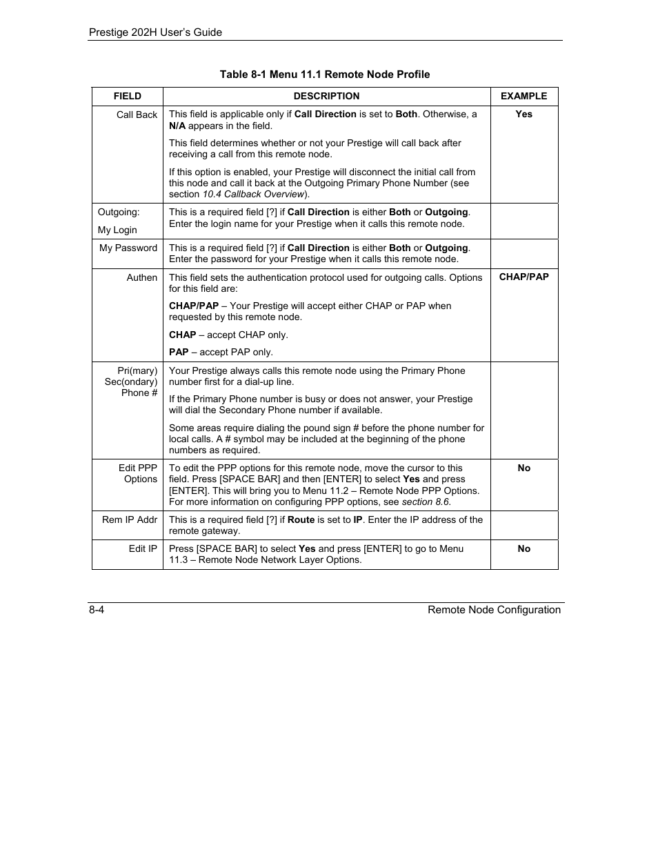 ZyXEL Communications 202H User Manual | Page 76 / 309