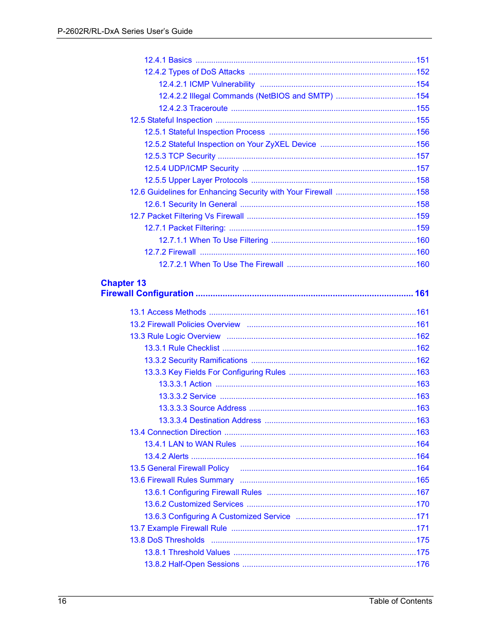 ZyXEL Communications P-2602R-DxA Series User Manual | Page 16 / 348