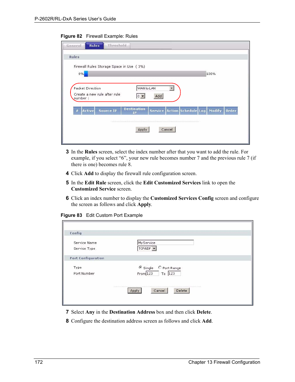 ZyXEL Communications P-2602R-DxA Series User Manual | Page 172 / 348