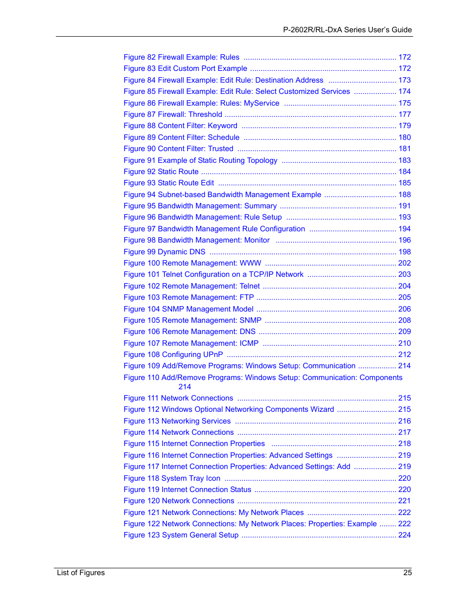 ZyXEL Communications P-2602R-DxA Series User Manual | Page 25 / 348