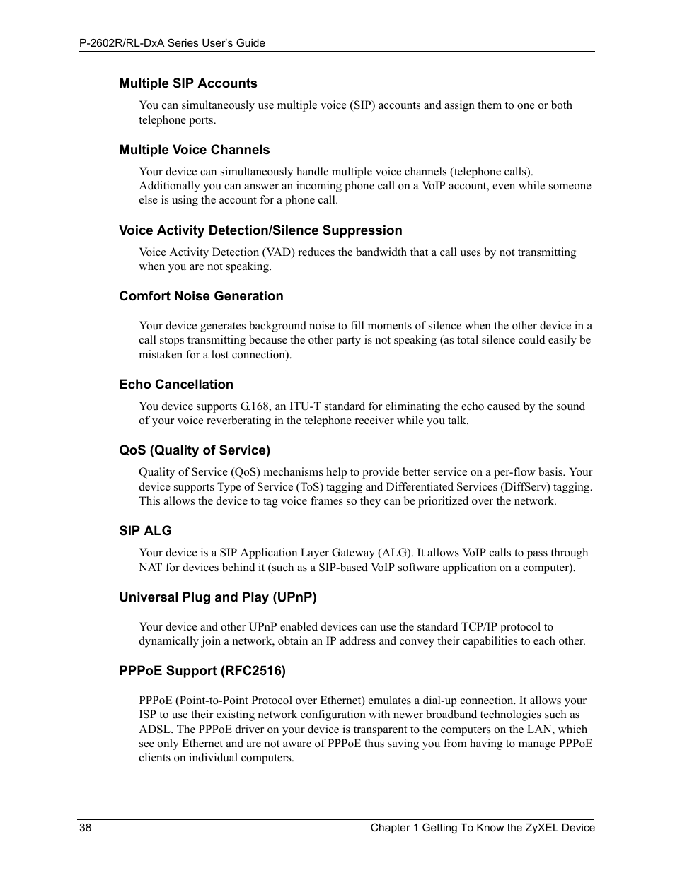 ZyXEL Communications P-2602R-DxA Series User Manual | Page 38 / 348