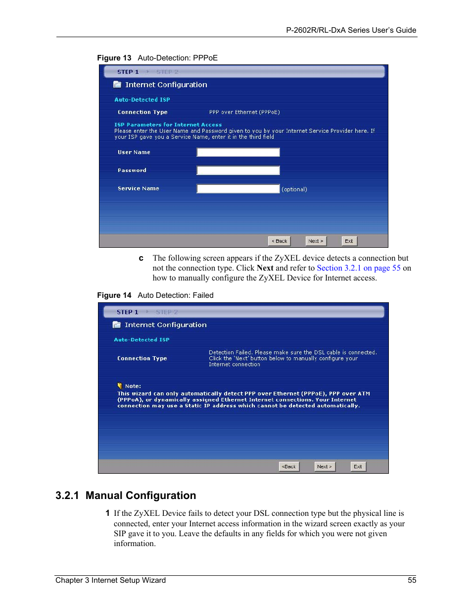 1 manual configuration | ZyXEL Communications P-2602R-DxA Series User Manual | Page 55 / 348
