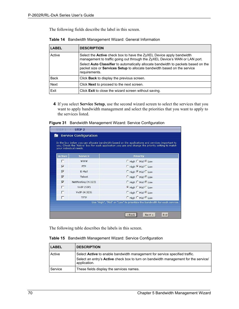 ZyXEL Communications P-2602R-DxA Series User Manual | Page 70 / 348
