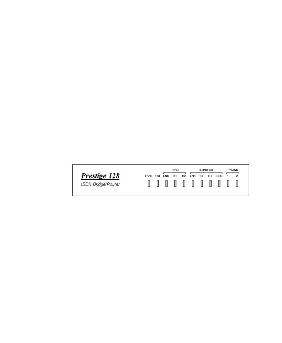 Prestige front panel, Connecting a power adapter to your prestige | ZyXEL Communications PRESTIGE 128 User Manual | Page 37 / 161