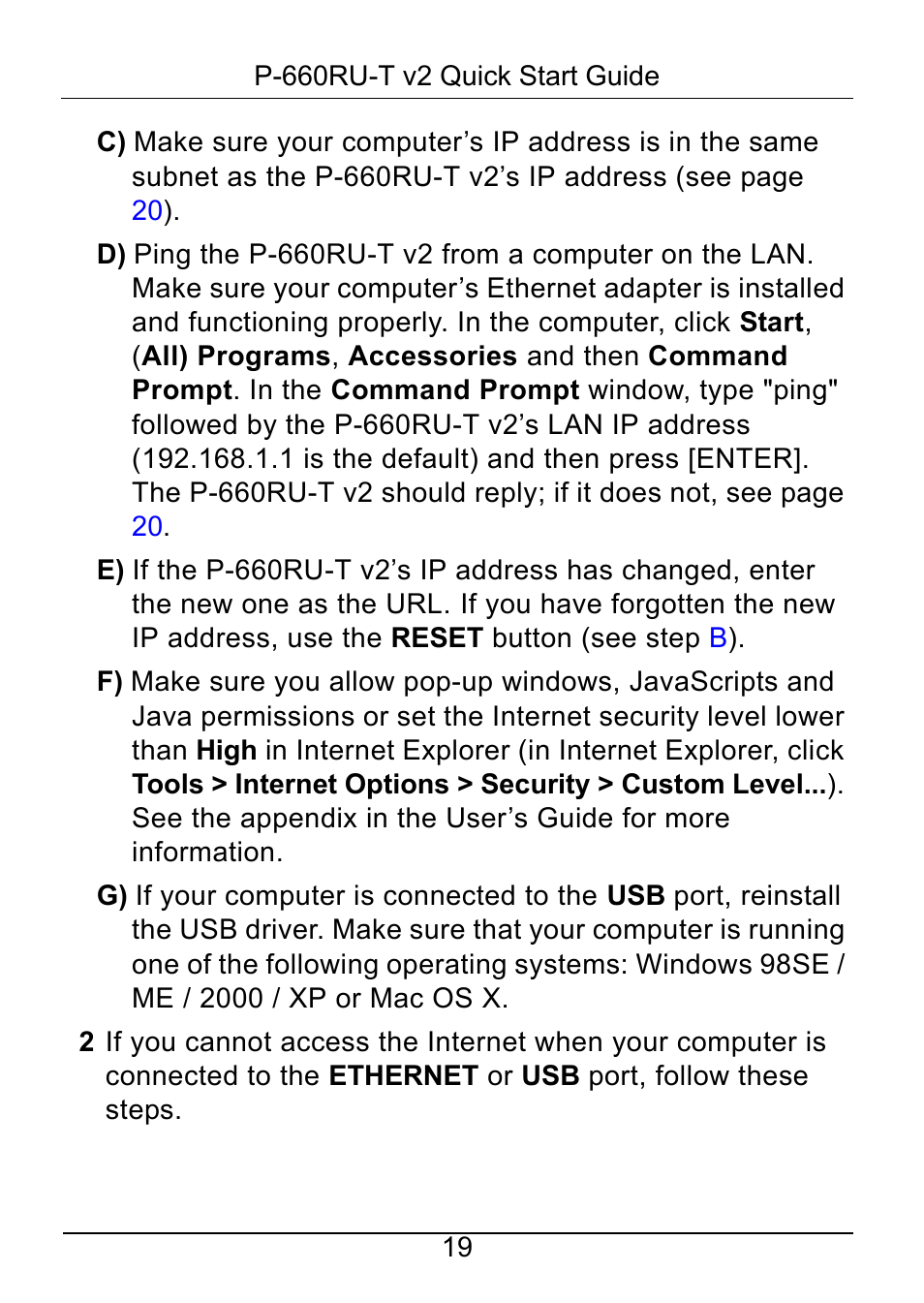 ZyXEL Communications P-660RU-T V2 User Manual | Page 20 / 25