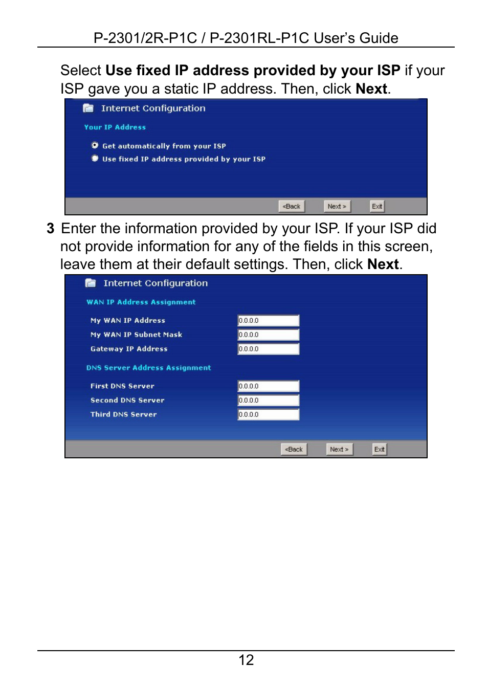 ZyXEL Communications 2R-P1C User Manual | Page 12 / 53