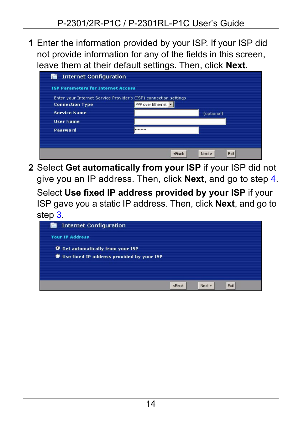ZyXEL Communications 2R-P1C User Manual | Page 14 / 53