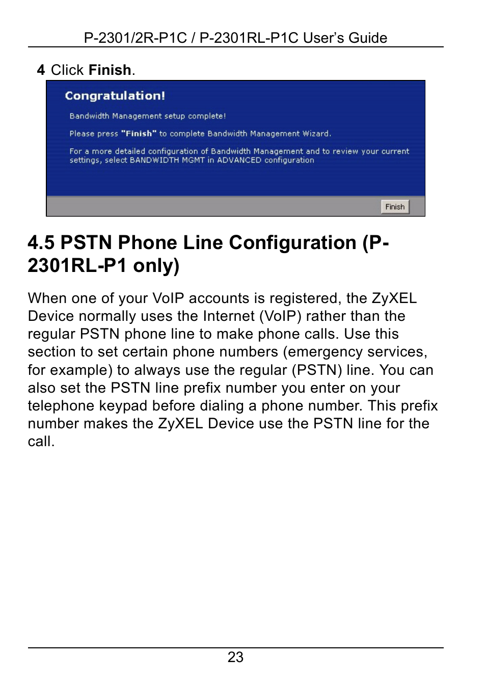ZyXEL Communications 2R-P1C User Manual | Page 23 / 53