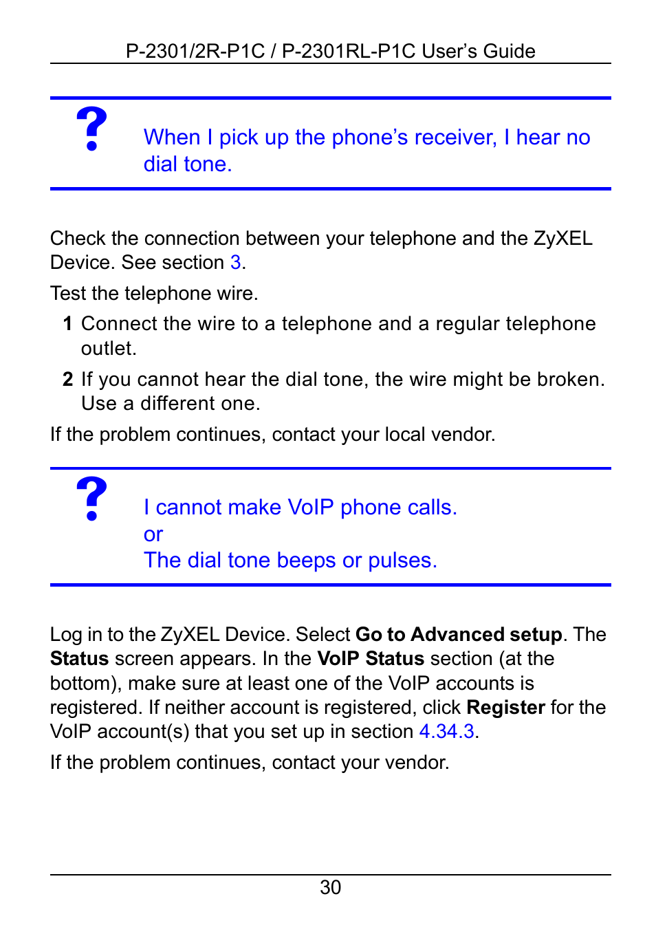 ZyXEL Communications 2R-P1C User Manual | Page 30 / 53