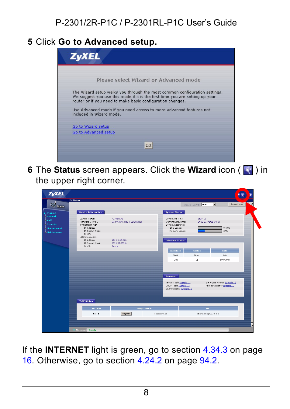 ZyXEL Communications 2R-P1C User Manual | Page 8 / 53