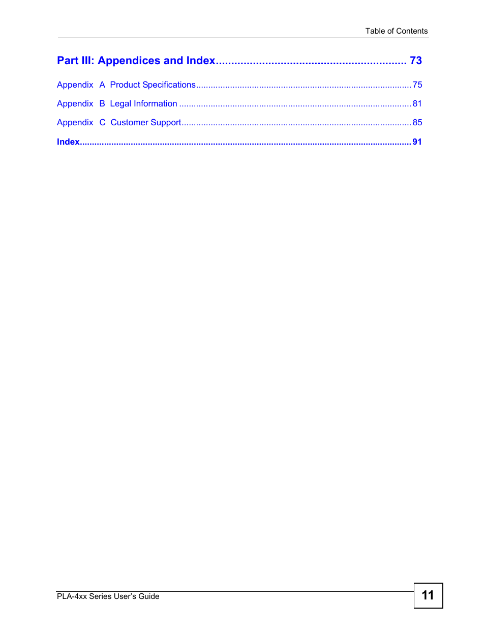 ZyXEL Communications PLA470 V2 User Manual | Page 11 / 92