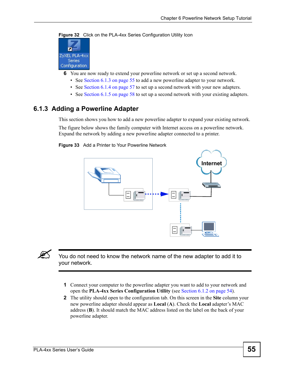 3 adding a powerline adapter | ZyXEL Communications PLA470 V2 User Manual | Page 55 / 92