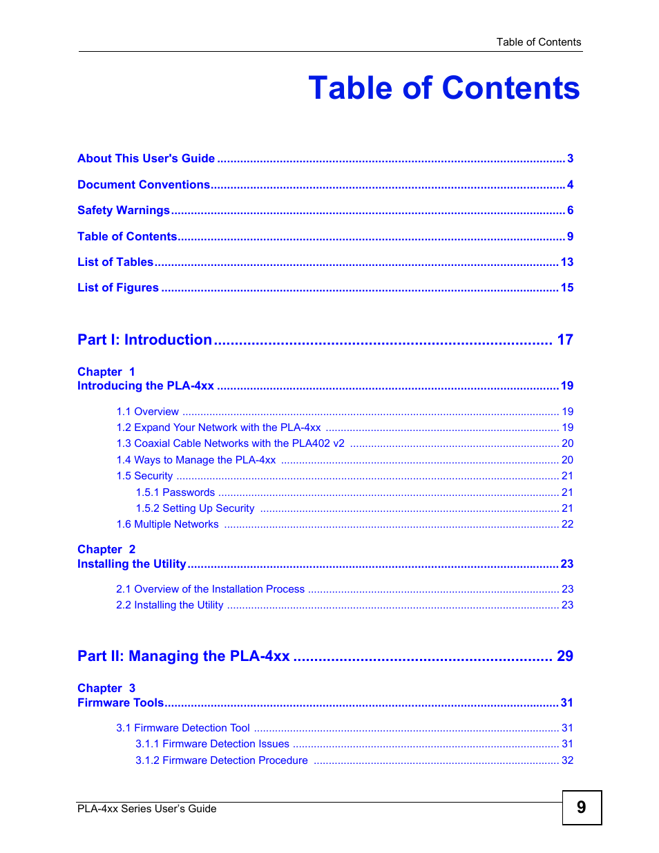 ZyXEL Communications PLA470 V2 User Manual | Page 9 / 92