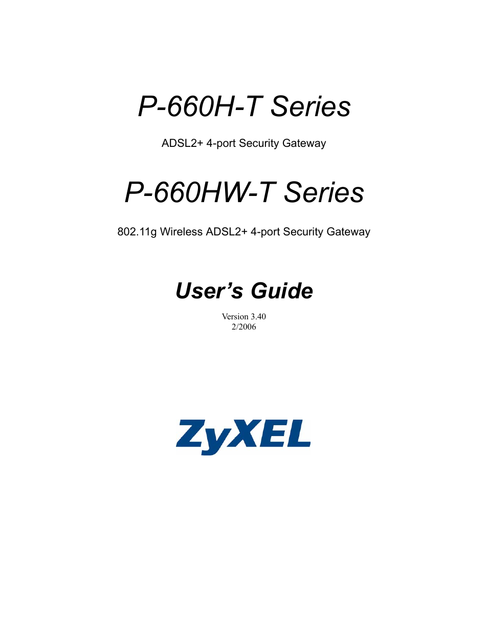 ZyXEL Communications P-660H-T Series User Manual | 466 pages