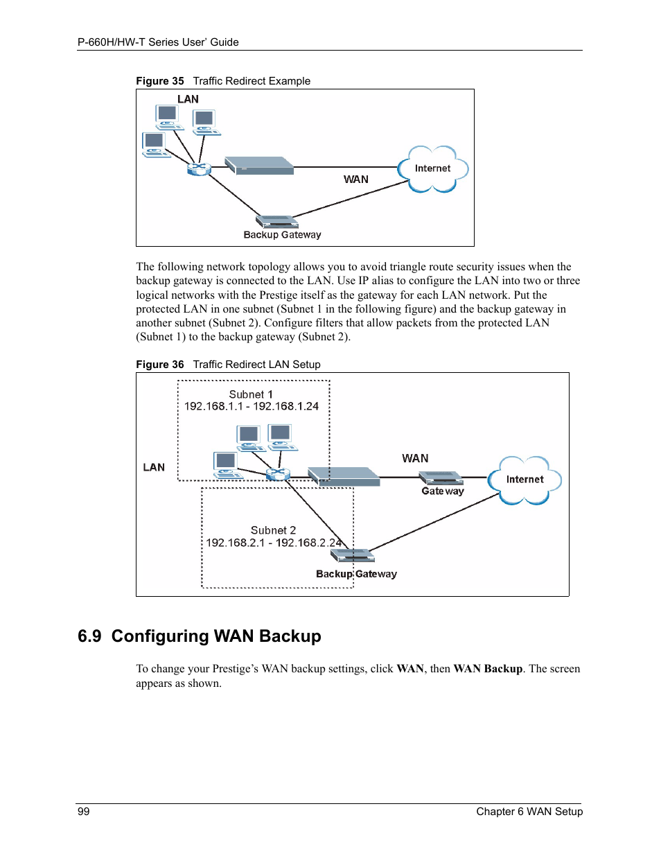 9 configuring wan backup | ZyXEL Communications P-660H-T Series User Manual | Page 100 / 466