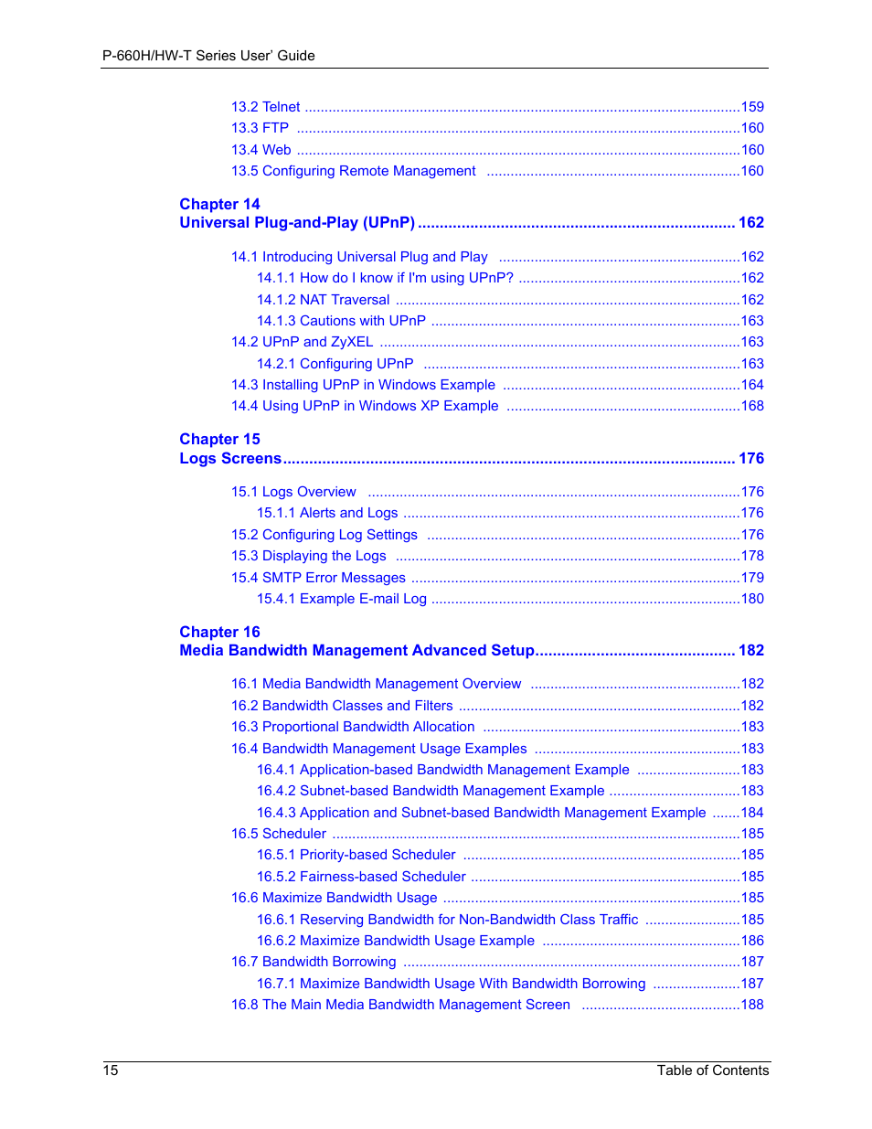 ZyXEL Communications P-660H-T Series User Manual | Page 16 / 466