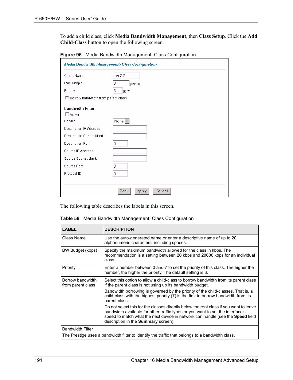 ZyXEL Communications P-660H-T Series User Manual | Page 192 / 466