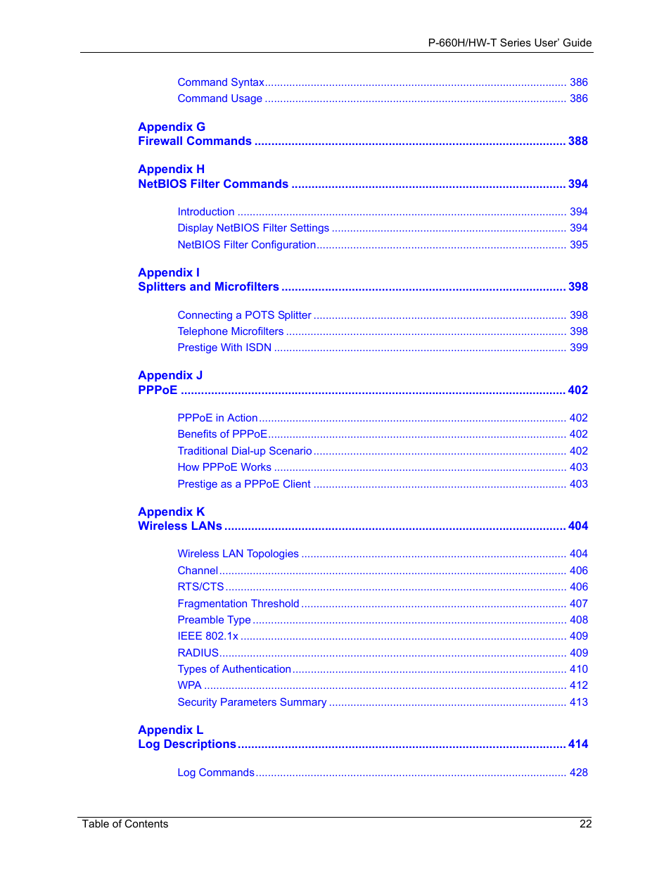 ZyXEL Communications P-660H-T Series User Manual | Page 23 / 466