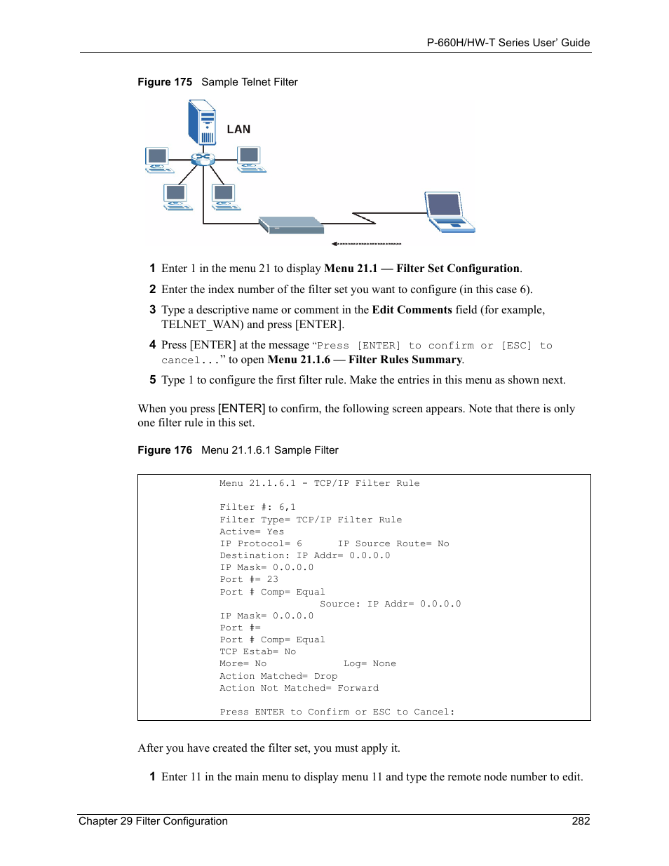 ZyXEL Communications P-660H-T Series User Manual | Page 283 / 466