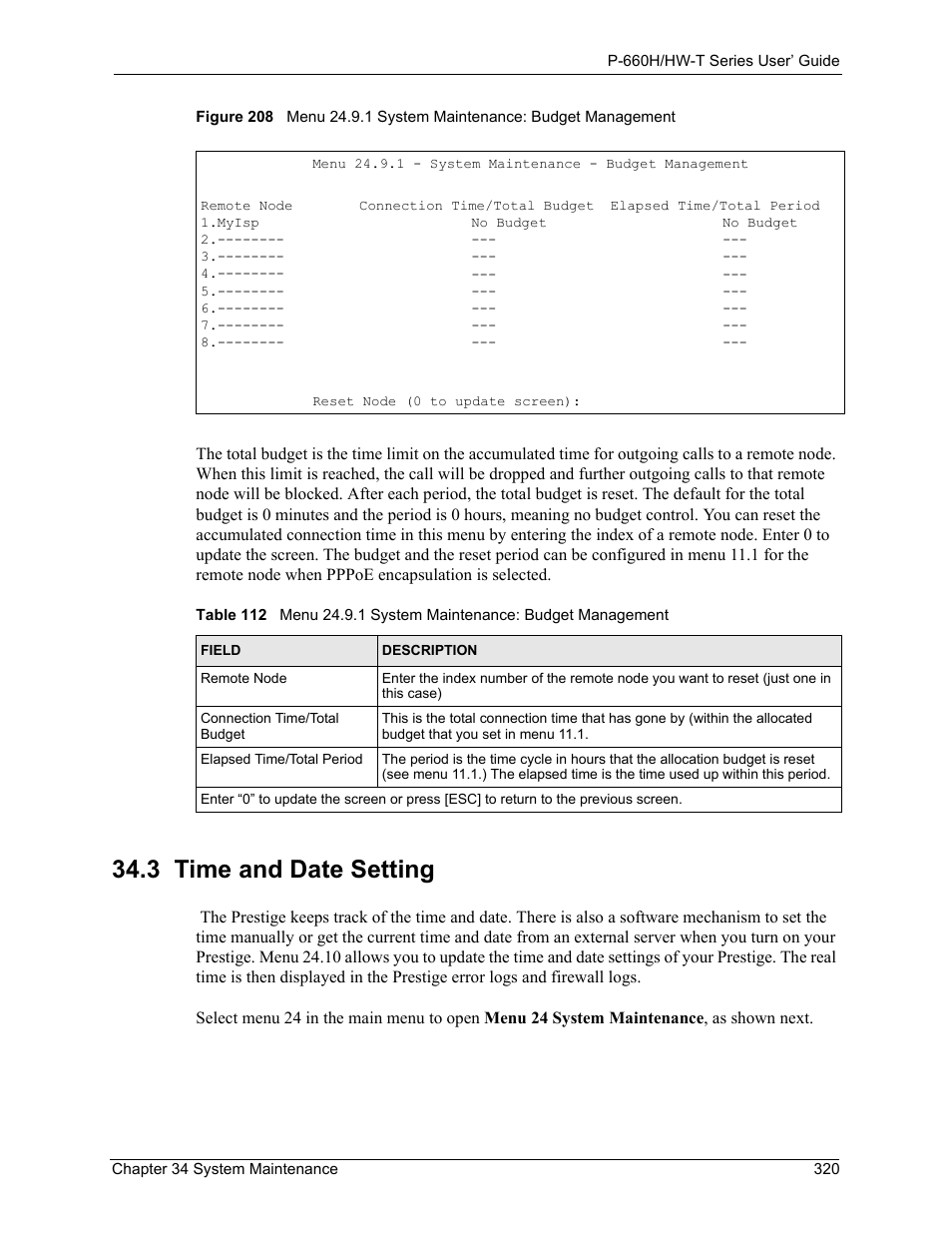 3 time and date setting | ZyXEL Communications P-660H-T Series User Manual | Page 321 / 466