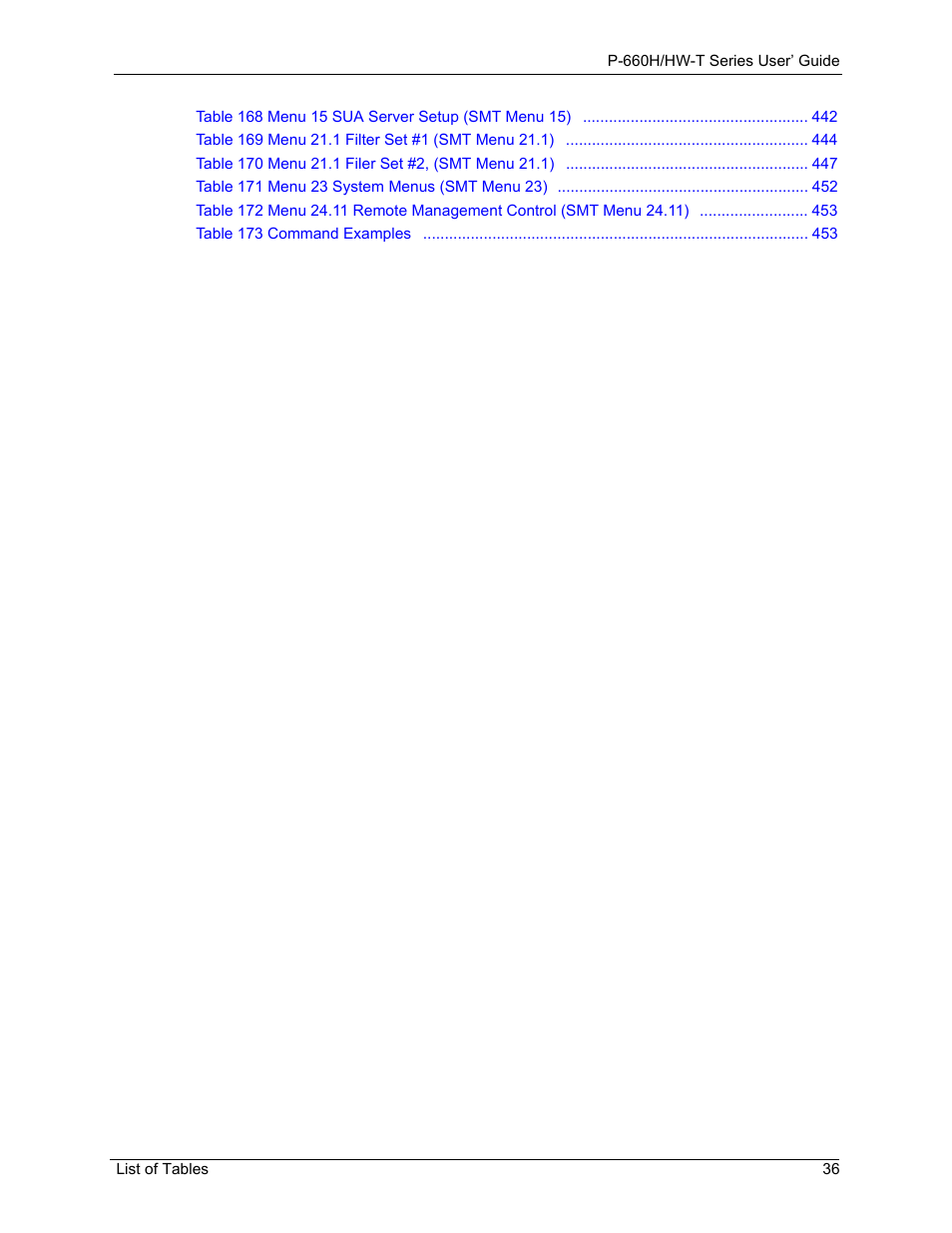 ZyXEL Communications P-660H-T Series User Manual | Page 37 / 466