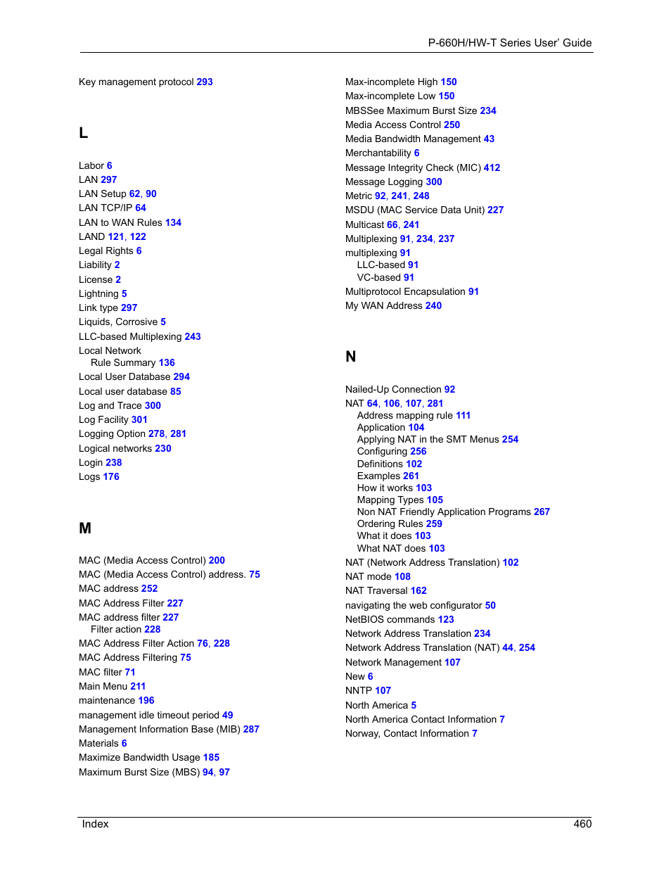 ZyXEL Communications P-660H-T Series User Manual | Page 461 / 466